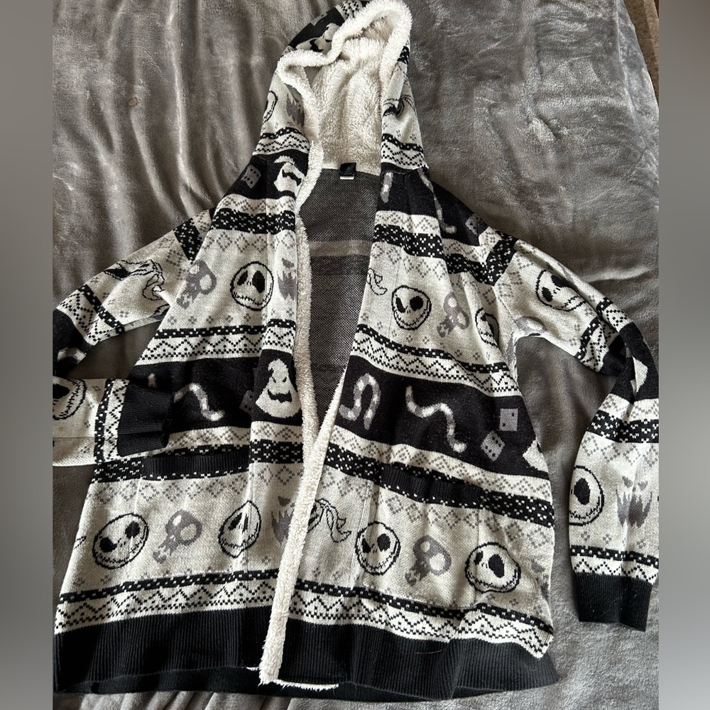 Nightmare before Christmas knit and Sherpa lined cardigan